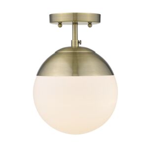 Dixon AB 1-Light Semi-Flush Mount in Aged Brass