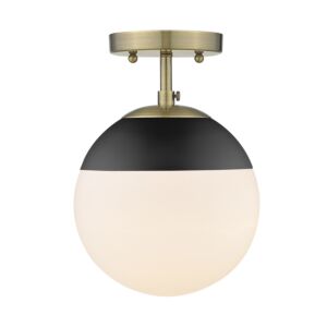 Dixon AB 1-Light Semi-Flush Mount in Aged Brass