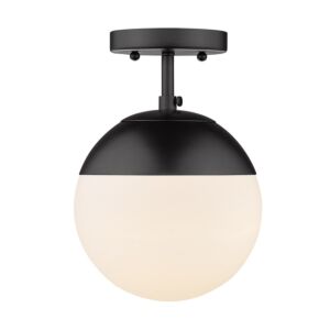 Dixon BLK 1-Light Semi-Flush Mount in Matte Black