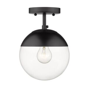 Dixon BLK 1-Light Semi-Flush Mount in Matte Black