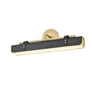 Valise LED Wall Sconce in Vintage Brass with Tuxedo Leather