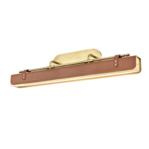 Valise LED Wall Sconce in Vintage Brass with Cognac Leather