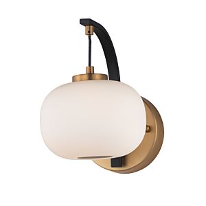 Soji 1-Light LED Wall Sconce in Black with Gold