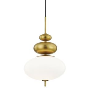 Elsie 1-Light Pendant in Aged Brass