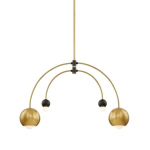 Willow 4-Light Chandelier in Aged Brass with Black