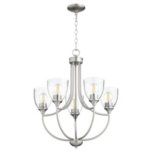 Enclave 5-Light Chandelier in Satin Nickel w with Clear/Seeded