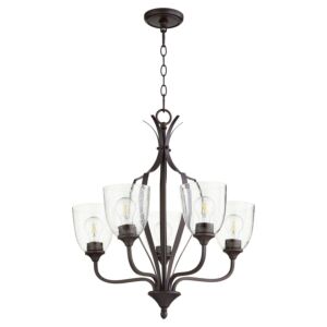 Jardin 5-Light Chandelier in Oiled Bronze w with Clear/Seeded