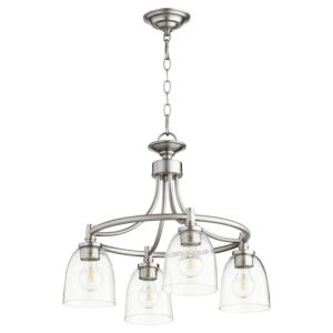 Rossington 4-Light Chandelier in Satin Nickel w with Clear/Seeded