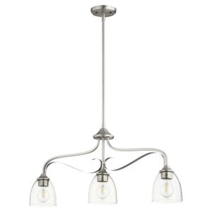 Jardin 3-Light Island Pendant in Satin Nickel w with Clear/Seeded