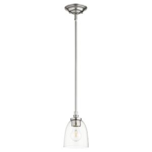 Rossington 1-Light Pendant in Satin Nickel w with Clear/Seeded