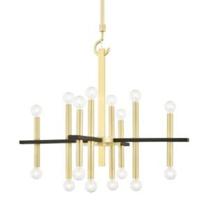 Colette 16-Light Chandelier in Aged Brass with Black