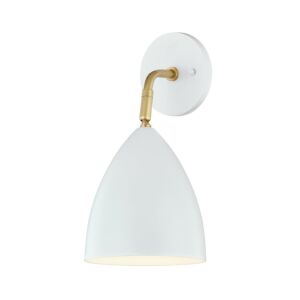 Gia 1-Light Wall Sconce in Aged Brass with Soft Off White