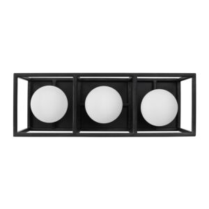 Plaza 3-Light Bathroom Vanity Light in Carbon with Havana Gold