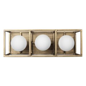 Plaza 3-Light Bathroom Vanity Light in Havana Gold with Carbon