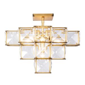 Cubic 5-Light Ceiling Fixture in Calypso Gold