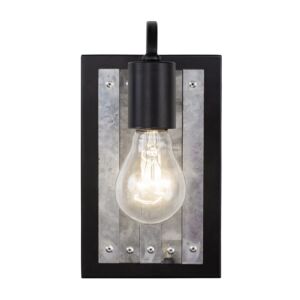 Abbey Rose 1-Light Wall Sconce in Black with Galvanized