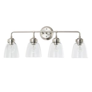 Helena 4-Light Bathroom Vanity Light in Satin Nickel