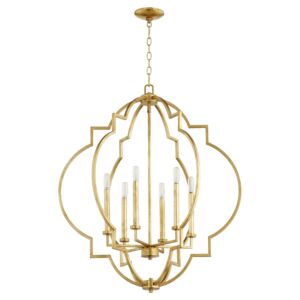 Dublin 6-Light Pendant in Gold Leaf