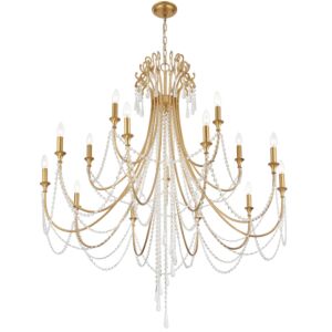 Arcadia 15-Light Chandelier in Antique Gold