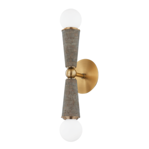 Dax 2-Light Wall Sconce in Patina Brass