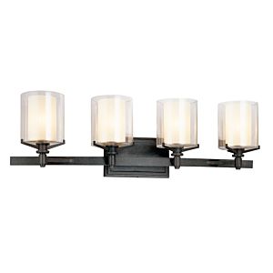 Arcadia 4-Light Bathroom Vanity Light and Vanity in French Iron