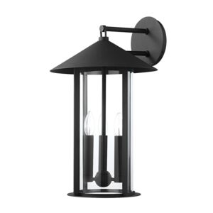 Long Beach 3-Light Outdoor Wall Sconce in Textured Black