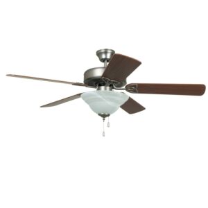 Builder Deluxe 2-Light 52" Ceiling Fan in Brushed Polished Nickel