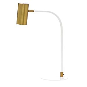 Cavendish 1-Light LED Table Lamp in Weathered Brass with White