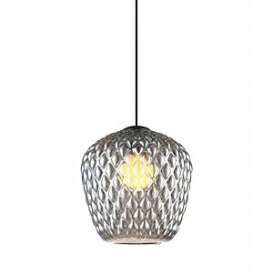 Matteo Quilted Gem 1-Light Pendant Light In Matte Black