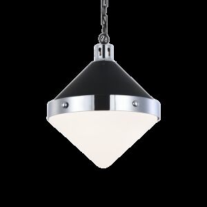 Matteo Sphericon 3-Light Pendant Light In Matte Black & Chrome