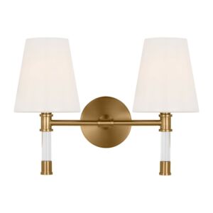 Hanover 2-Light Bathroom Vanity Light in Burnished Brass