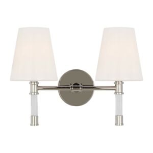 Hanover 2-Light Bathroom Vanity Light in Polished Nickel