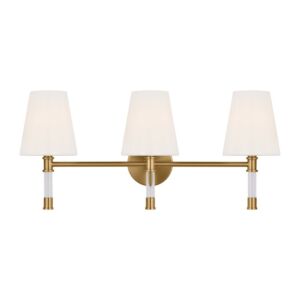 Hanover 3-Light Bathroom Vanity Light in Burnished Brass