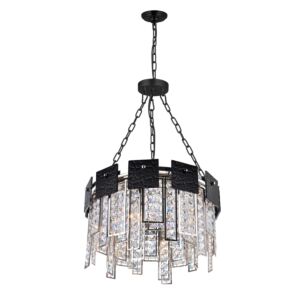 CWI Lighting Glacier 6 Light Down Chandelier with Polished Nickel Finish