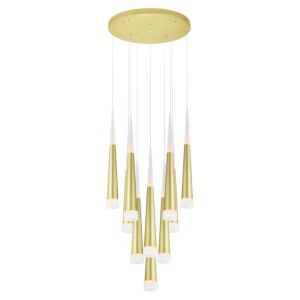 CWI Andes LED Multi Light Pendant With Satin Gold Finish