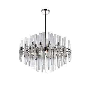 CWI Miroir 10 Light Chandelier With Polished Nickel Finish