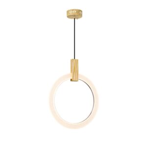 CWI Lighting Anello LED Pendant with White Oak Finish