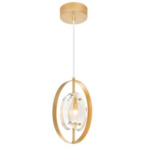 CWI Iris 1 Light Mini Pendant With Sun Gold Finish