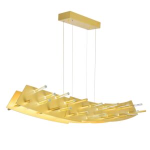 CWI Lighting Gondola LED Chandelier with Satin Gold finish