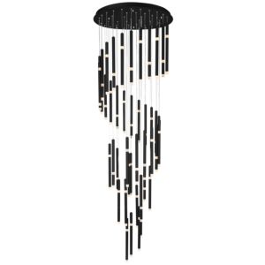 CWI Lighting Flute 54 Light LED Chandelier with Black finish