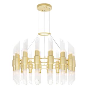 CWI Lighting Croissant 32 Light Chandelier with Satin Gold finish