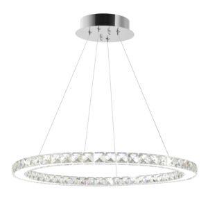 CWI Lighting Ring LED Chandelier with Chrome finish