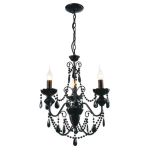 CWI Lighting Keen 3 Light Up Chandelier with Black finish