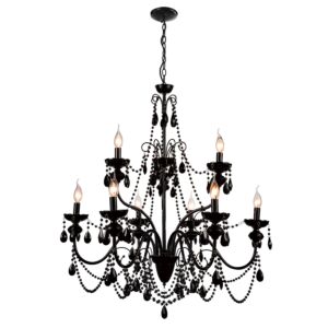 CWI Lighting Keen 9 Light Up Chandelier with Black finish