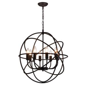 CWI Lighting Arza 8 Light Up Chandelier with Brown finish