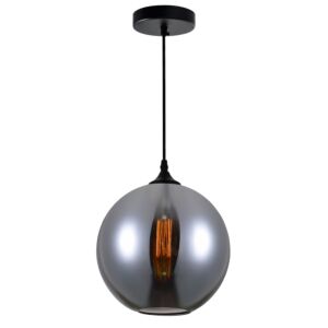 CWI Lighting Glass 1 Light Down Mini Pendant with Smoke finish