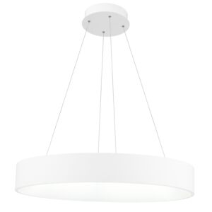 CWI Lighting Arenal LED Drum Shade Pendant with White finish