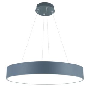 CWI Arenal LED Drum Shade Pendant With Gray & White Finish