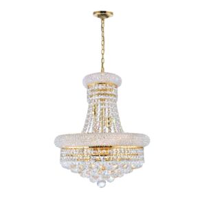 CWI Empire 8 Light Down Chandelier With Gold Finish