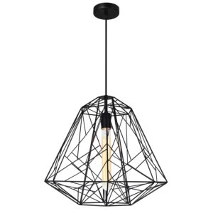 CWI Lighting Bagheera 1 Light Down Pendant with Black finish